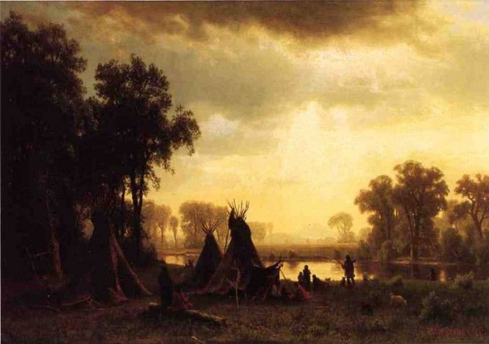 Bierstadt Albert An Indian Encampment. , 