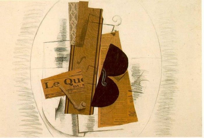 Braque Violin and Pipe  Le Quotidien, 1913, Paris Pompidou. , 