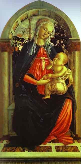 Alessandro Botticelli - Madonna of the Rosegarden. , Alessandro