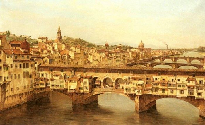 Brandeis Antoinetta View Of The Ponte Vecchio Florence. , Antonietta