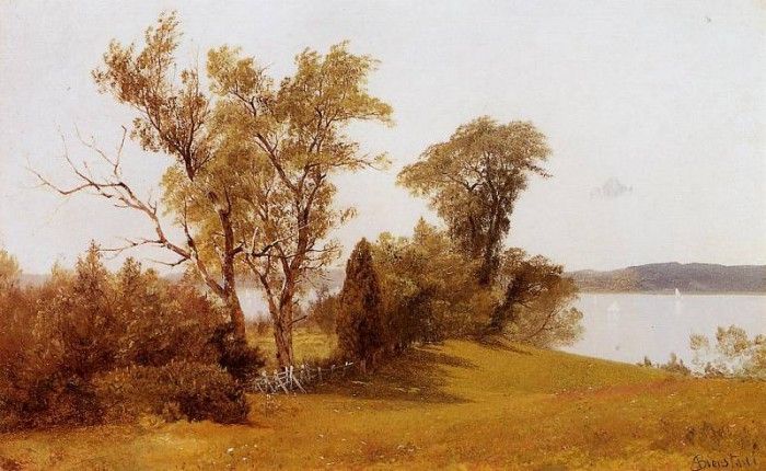 Bierstadt Albert Sailboats on the Hudson at Irvington. , 