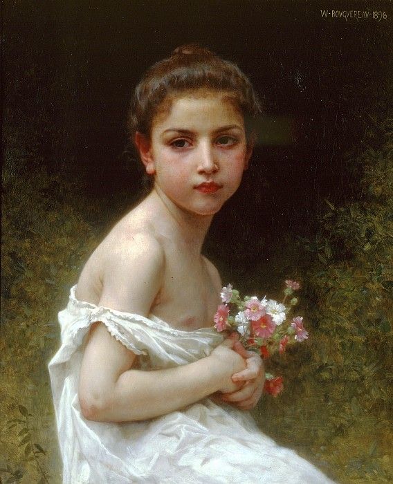 Petite fille au bouquet. ,  