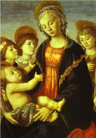 Alessandro Botticelli - Madonna and Child, Two Angels and the Young St. John the Baptist. , Alessandro