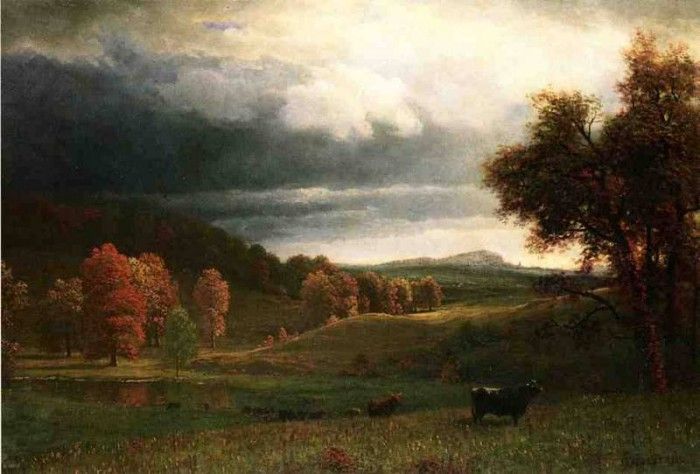 Bierstadt Albert Autumn Landscape The Catskills. , 