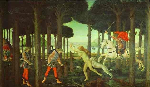 Alessandro Botticelli - The Encounter with the Damned in the Pine Forest. , Alessandro