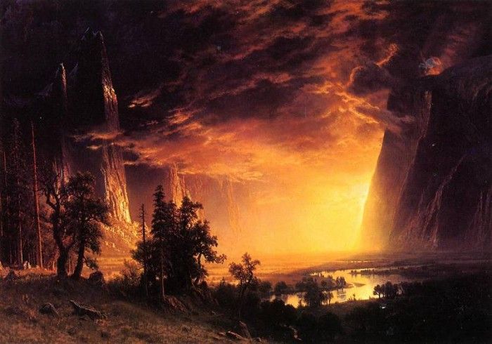 Bierstadt Albert Sunset in the Yosemite Valley. , 
