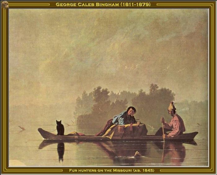 George Bingham-Fur Hunters On The Missouri(-1845) Po Amp 037. Bingham  