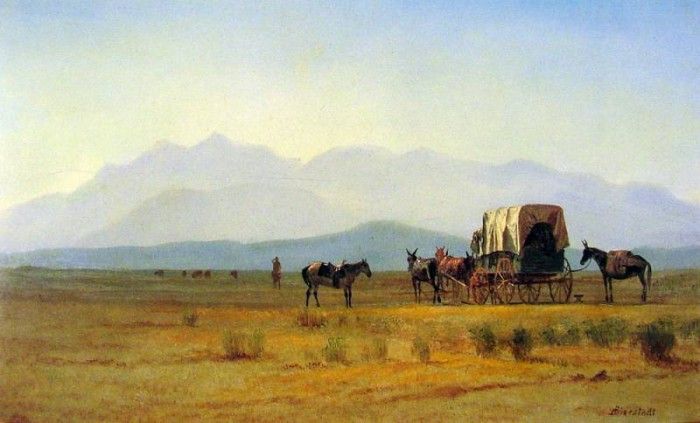 Surveyors Wagon in the Rockies. , 