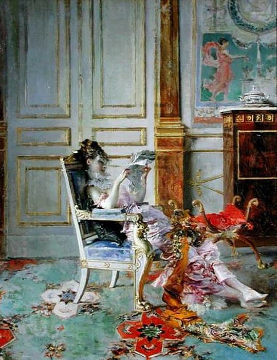 Girl Reading in a Salon 1876. Boldini, 