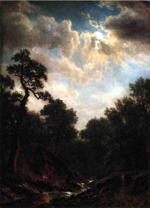 Bierstadt Albert Moonlit Landscape. , 