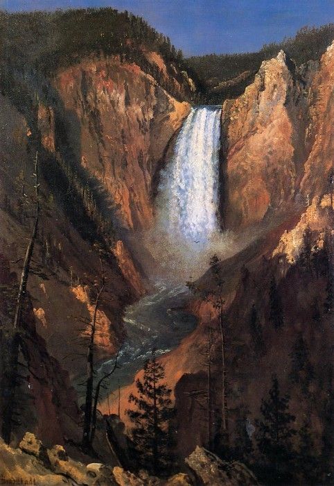 Bierstadt Albert Lower Yellowstone Falls. , 