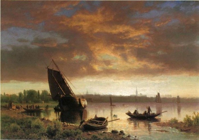 Bierstadt Albert Harbor Scene. , 