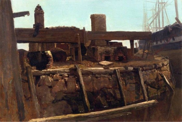 Bierstadt Albert Wharf Scene. , 