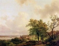 Koekkoek Barend City at a river Sun. Koekkoek, Barend ��������