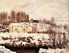 Altmann Alexander Cottages In A Snowy Landscape. , 