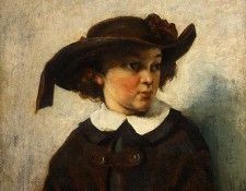 Courbet Portrait of a Young Girl, 1857, Detalj 1, NG Washing. , 