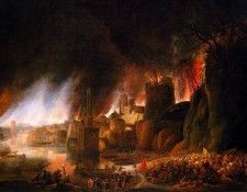Vlieger de Simon The burning of Troye Sun. Vlieger,  