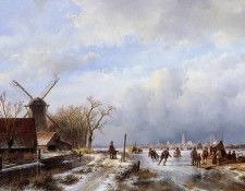 Schelfhout Andreas Winter landscape Delft Sun. Schelfhout, �������