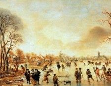 Neer van der Aert Winter landscape Sun . ,   