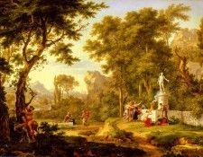 Huysum Jan Van A Classical Landscape With The Worship Of Bacchus. Huysum, Ян ван