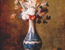 chardin flowers in blue and white vase c1760-3. ������, ���-������ ������