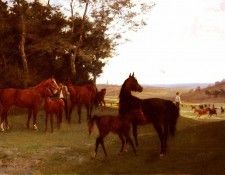 Tavernier Paul Chevaux Dans La Campagne. , 
