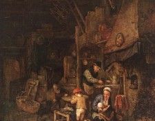 OSTADE Adriaen Jansz van Interior With A Peasant Family. ,  