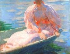 parker woman in a boat c1910. ������