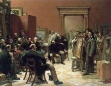 The Council of the Royal Academy selecting Pictures for Exhibition 1876 CR. ,  