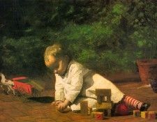 Eakins Baby at Play, 1876, oil on canvas, National Gallery o. , 
