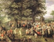 BRUEGHEL Jan the Elder Wedding Banquet. ��������, �� ������� (1568-1625)