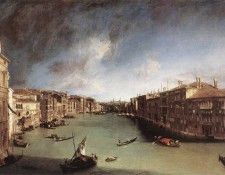 CANALETTO Grand Canal Looking Northeast From Palazo Balbi Toward The Rialto Bridge. 