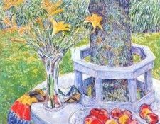 hassam mrs hassams garden at east hampton 1934. , 