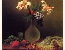 bs-flo- Martin Johnson Heade- Vase Of Corn Lilies And Heliotrope. ,  