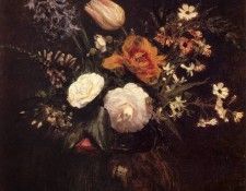 Fantin Latour Ignace Henri Flowers. ������-�����, �����-����-���-������
