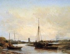 Isabey Eugne Harbour in Holland Sun. , 