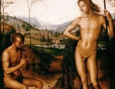 Perugino Apollo and Marsyas, ca 1495, 39x29 cm, Louvre. ���������, ������