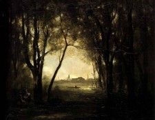 Corot Camille Landscape with A Lake. , --