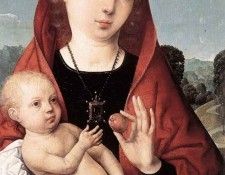 JUAN DE FLANDES Virgin And Cild Before A Landscape. ,  