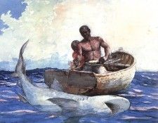 Homer Shark Fishing, 1885, watercolor, private collection.. �����, �������