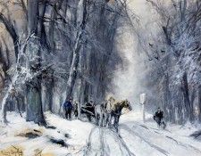 Apol Louis Lodewijk Winter forest view Sun .  