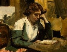 Corot Young Girl Reading, 1868-1870, Detalj 1, NG Washington. ����, ���-������-������