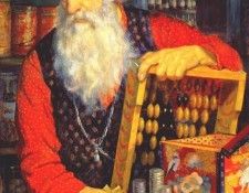 kustodiev merchant (old man counting his money) 1918. ���������, ����� (1878-1927)
