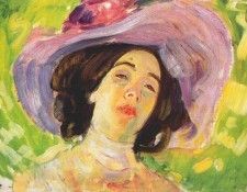 yakovlev woman in lilac hat c1908-10. , 