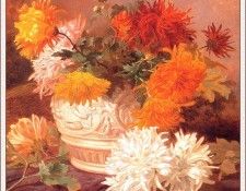 bs-flo- Eloise Harriet Stannard- A Still Life Of Chrysanthemums. ,  