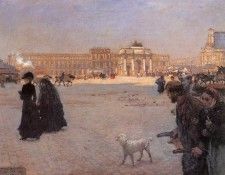 Nittis Guiseppe de The Place de Carrousel and the Ruins of the Tuileries Palace in 1882. ,  
