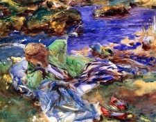 Sargent John Singer Woman in a Turkish Costume (A Turkish Woman by a Stream). ,  