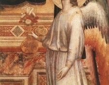 Giotto Ognissanti Madonna (Madonna in Maesta) c1310 detail2.   