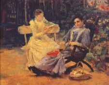 pasternak two women in a garden near odessa. 