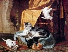 Ronner-Knip Henri�tte A Busy Family Sun . Ronner-Knip, ���������